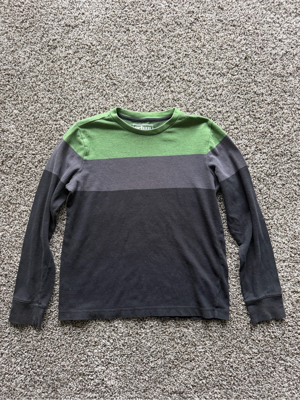 urban pipeline Boys Long-Sleeve Colorblock Tee - Green/Gray/Black